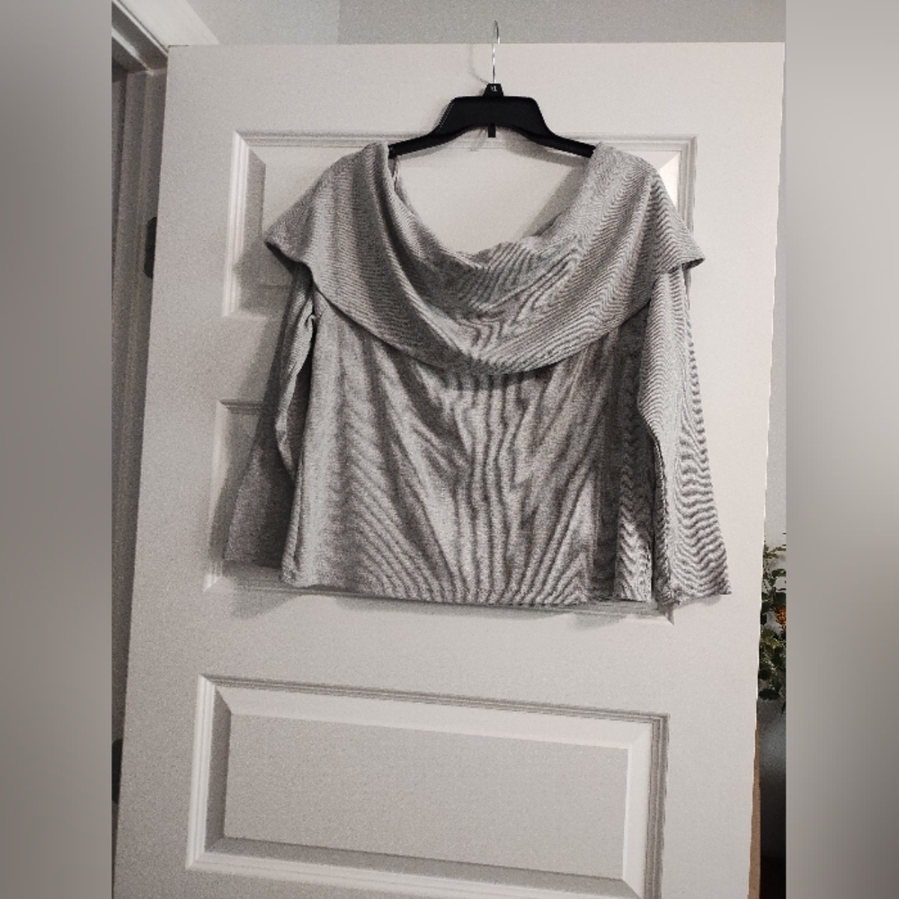Gray Cowl Neck Sweater